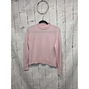 Everlane Pink Mock Neck Boxy Cashmere Sweater  Sz XS